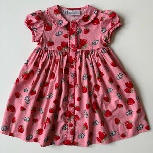Rachel Riley Strawberry Button-Front Dress - Size 18M